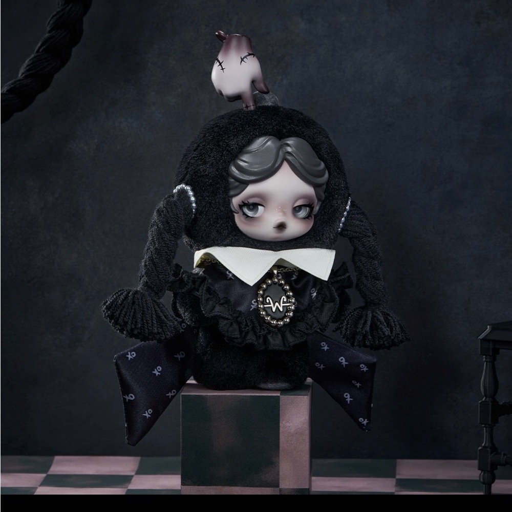 SKULLPANDA × Wednesday Plush (Classic Dress Version)